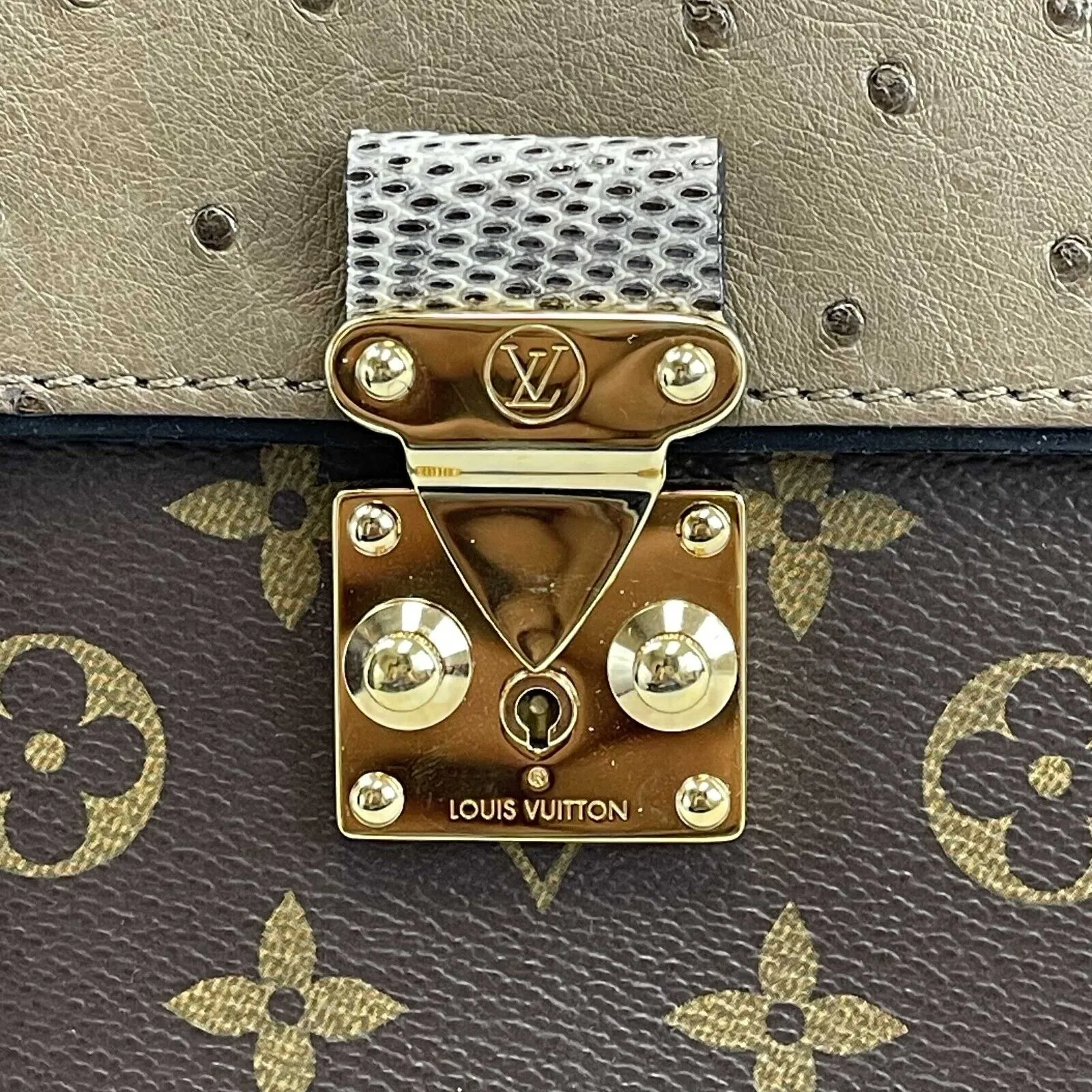 Louis Vuitton - Exotique Monogram Ostrich Python Majestueux - MM Bag