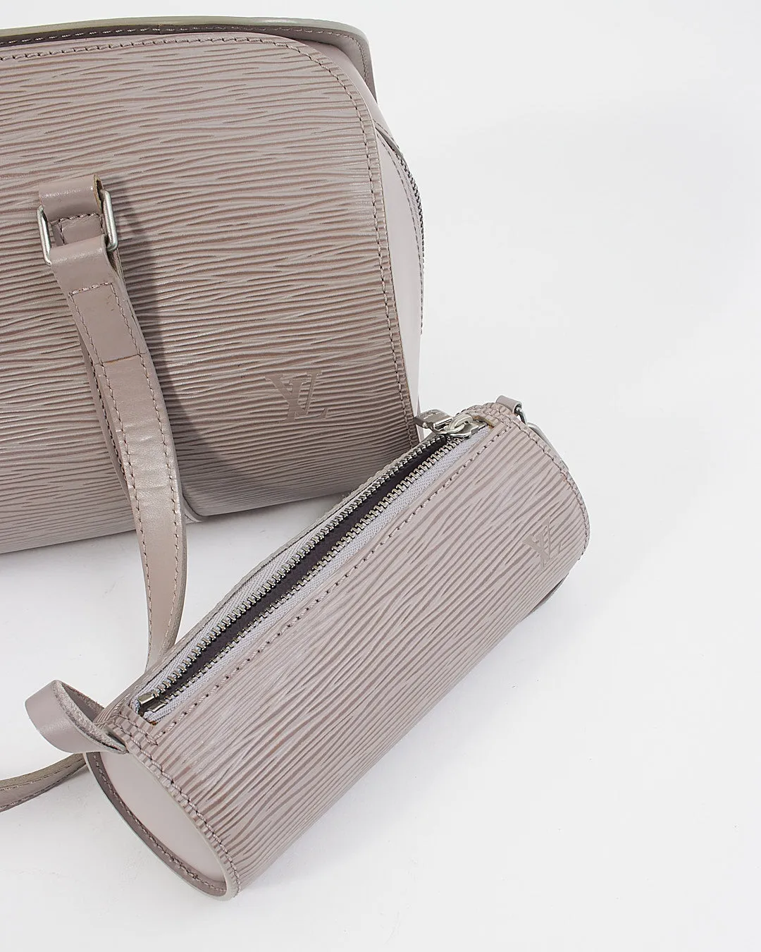Louis Vuitton Grey Taupe Epi Leather Papillon 30 with Mini