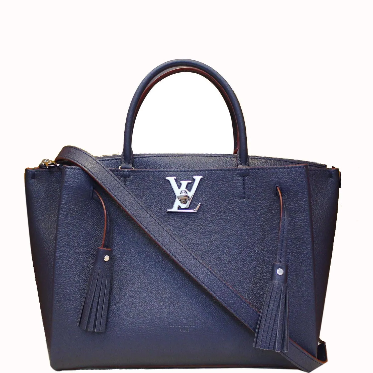 LOUIS VUITTON Lockmeto Marine Rouge Leather Shoulder Bag