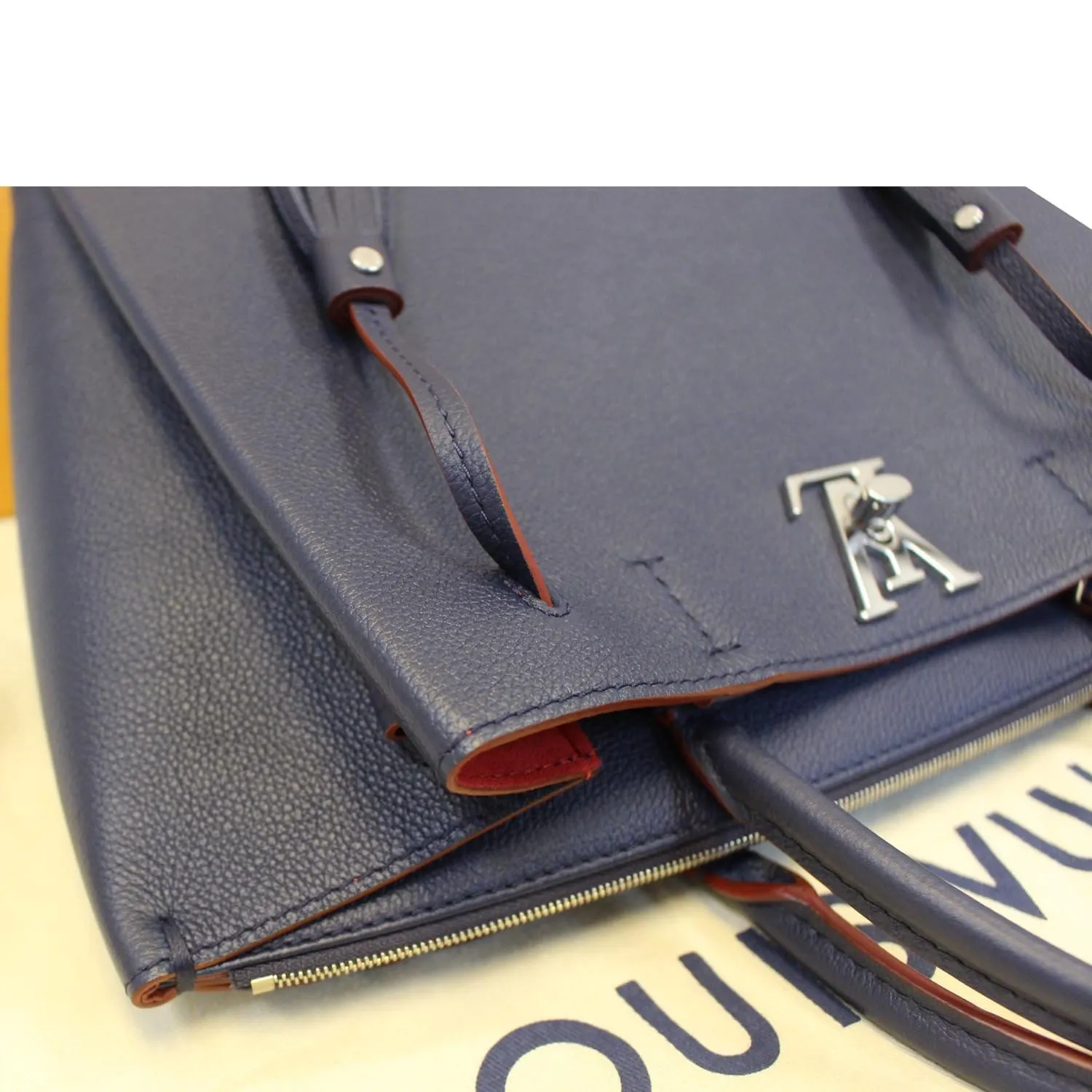 LOUIS VUITTON Lockmeto Marine Rouge Leather Shoulder Bag