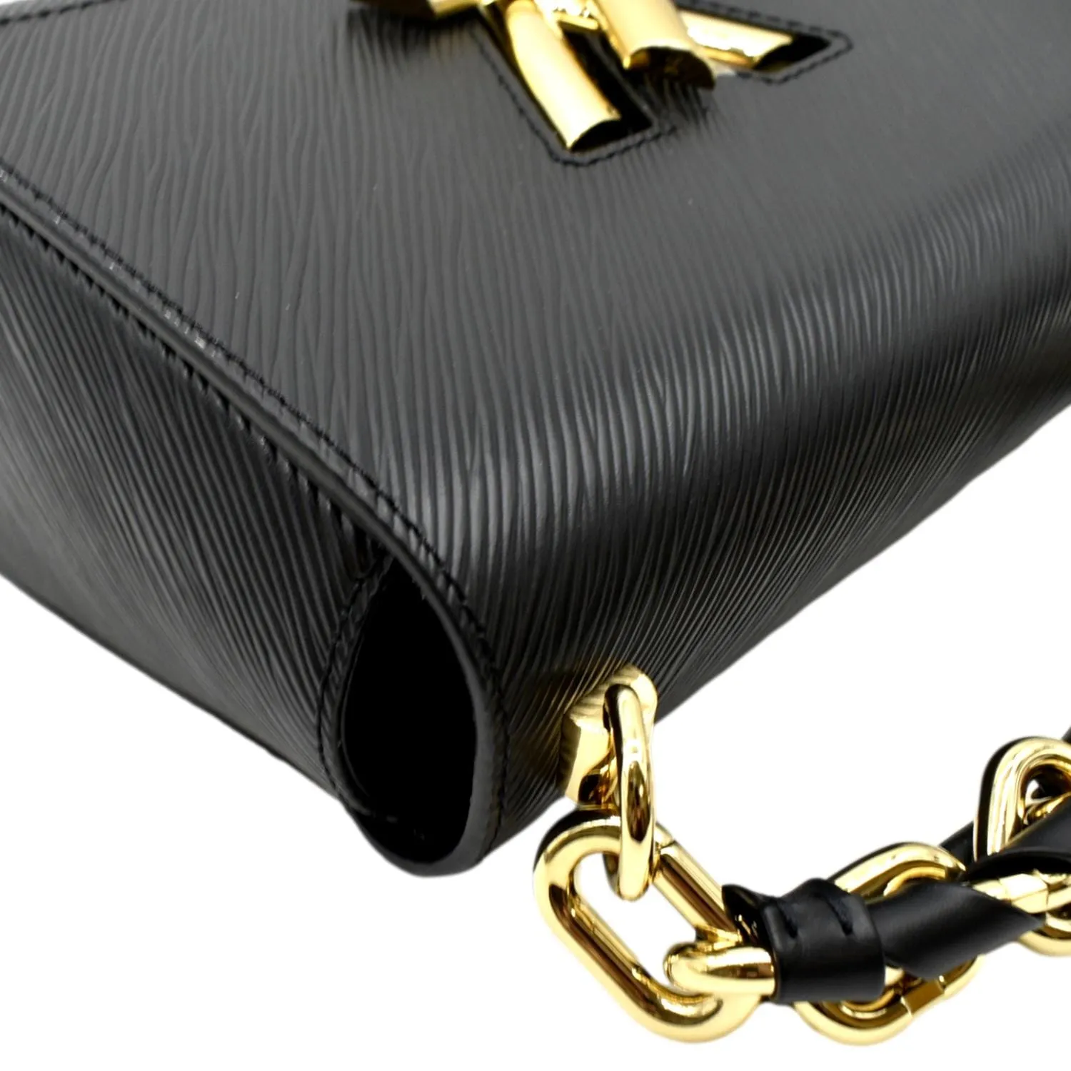 LOUIS VUITTON LV Twist MM Epi Leather Shoulder Bag Black