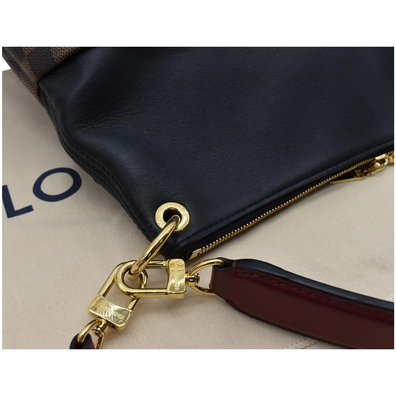 LOUIS VUITTON Maida Damier Ebene Hobo Shoulder Bag Noir