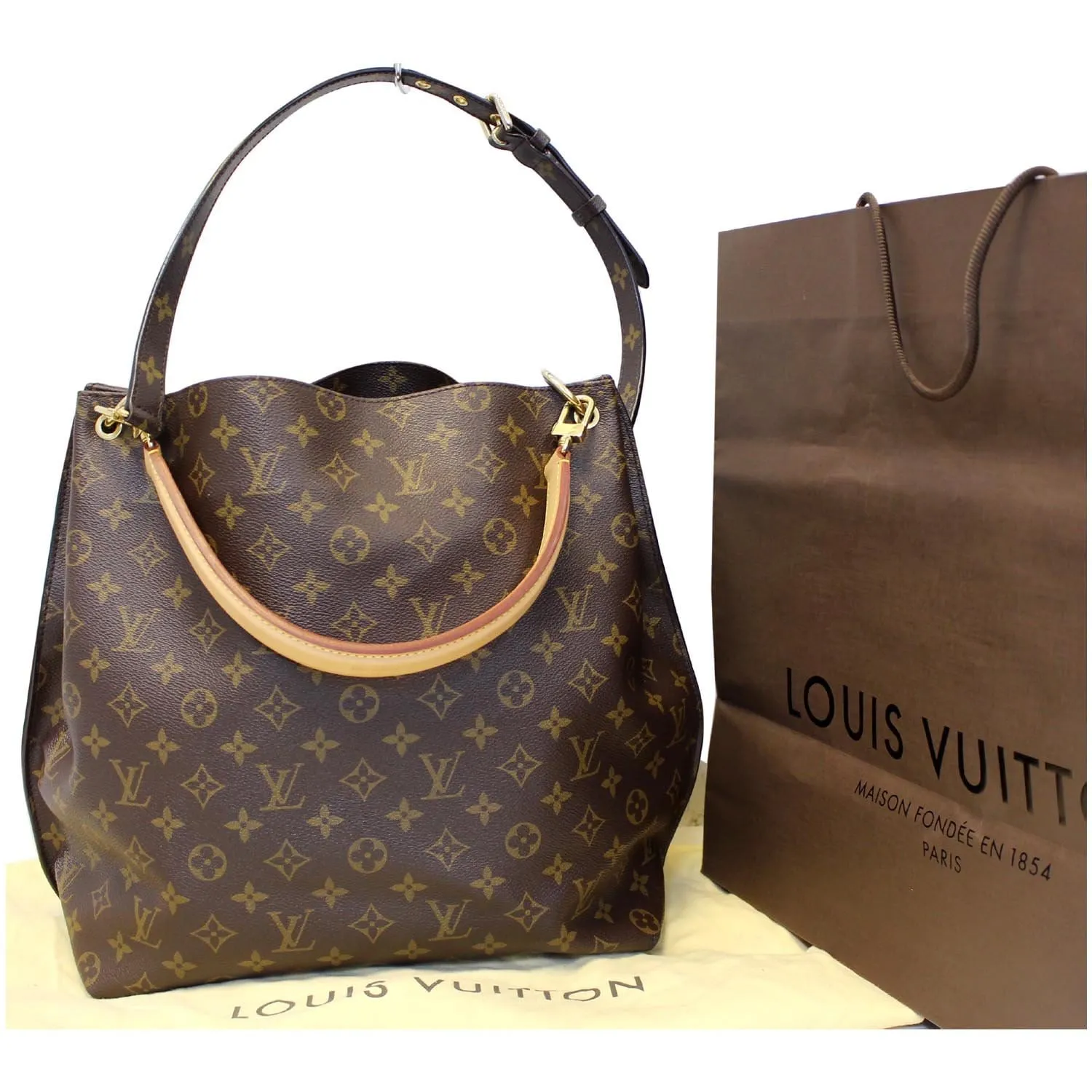 LOUIS VUITTON Metis Monogram Canvas Hobo Shoulder Bag Brown