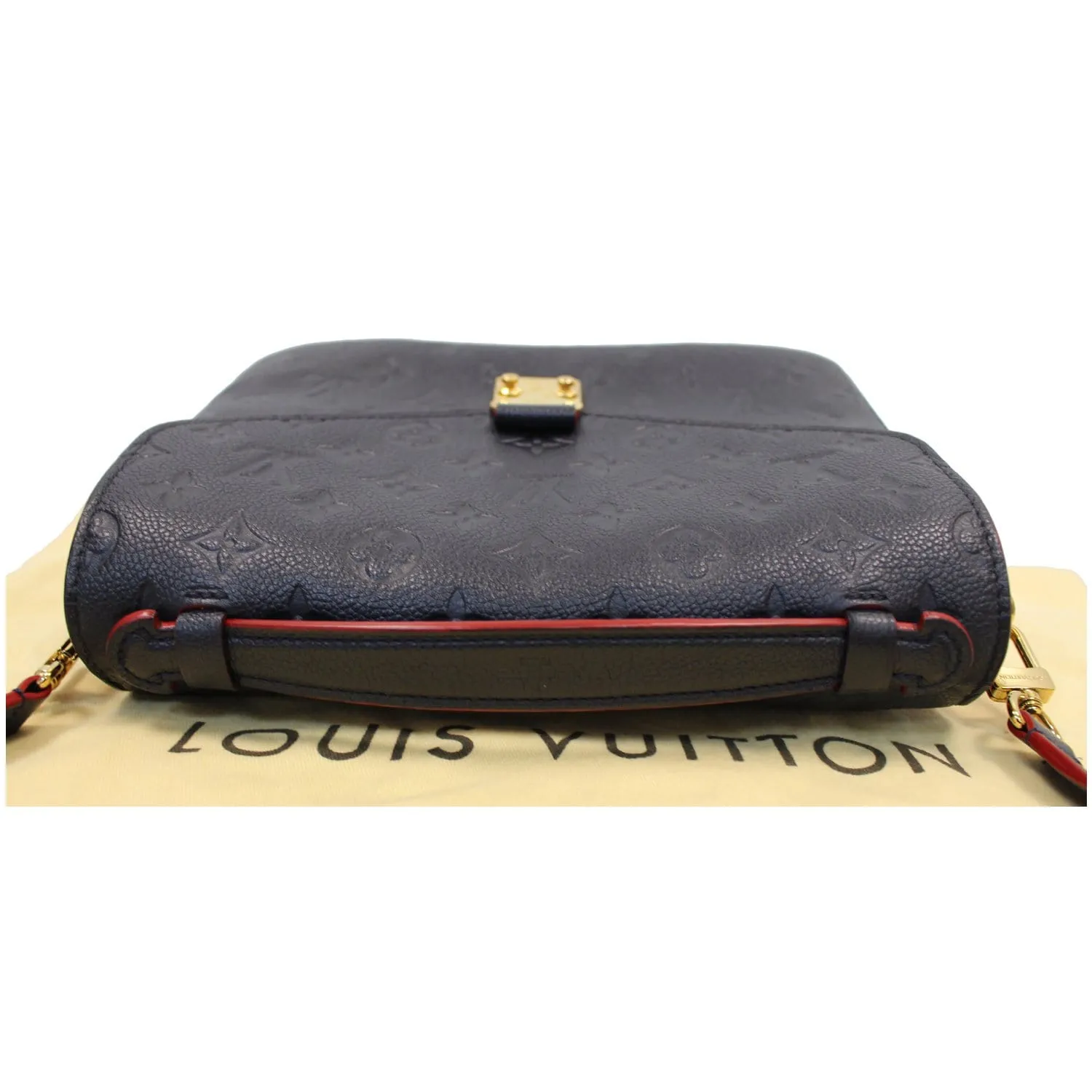 LOUIS VUITTON Metis Pochette Empreinte Leather Crossbody Bag Blue