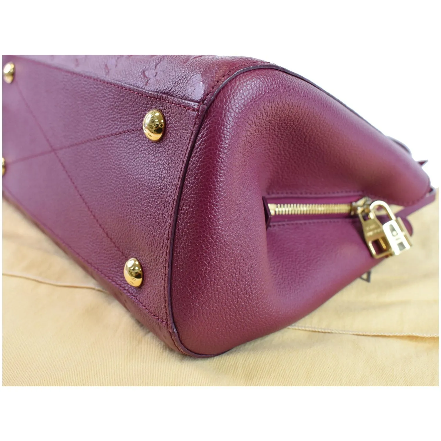 LOUIS VUITTON Montaigne MM Monogram Empreinte Shoulder Bag Raisin