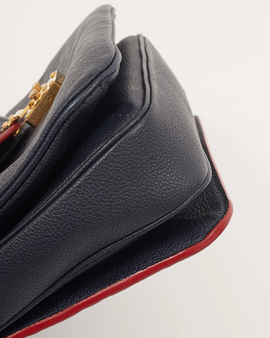 Louis Vuitton Navy/Red Empreinte Leather Pochette Metis Bag