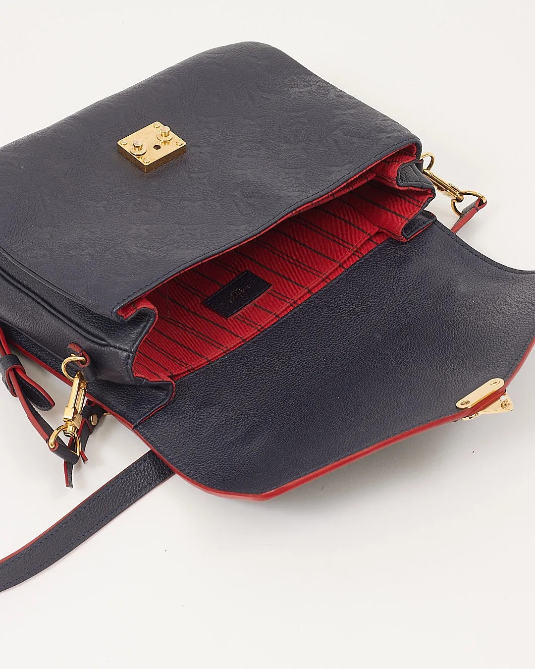 Louis Vuitton Navy/Red Empreinte Leather Pochette Metis Bag
