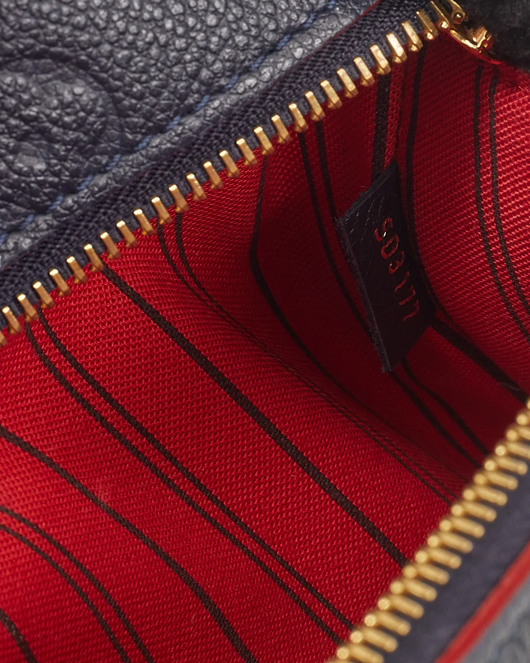 Louis Vuitton Navy/Red Empreinte Leather Pochette Metis Bag