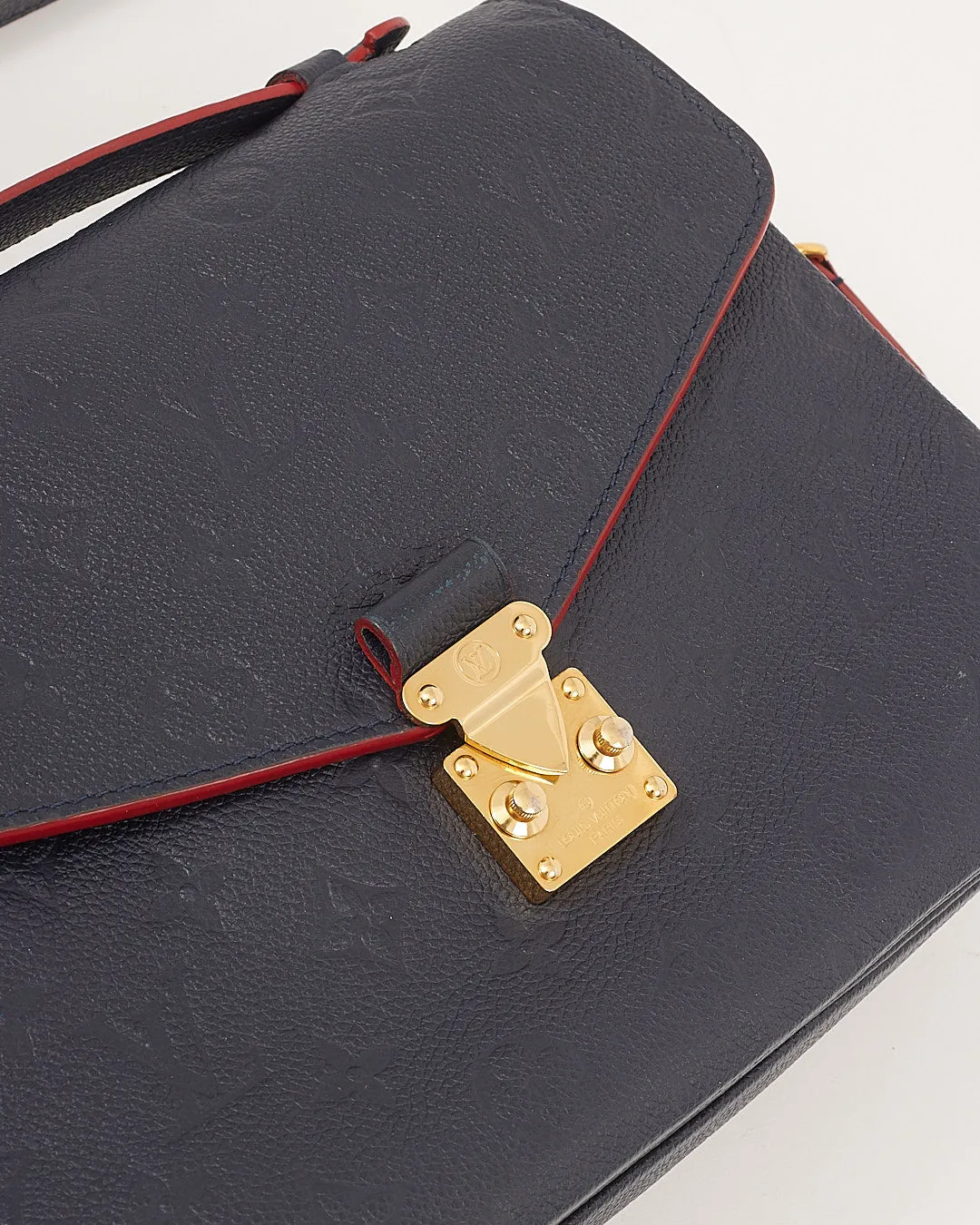 Louis Vuitton Navy/Red Empreinte Leather Pochette Metis Bag