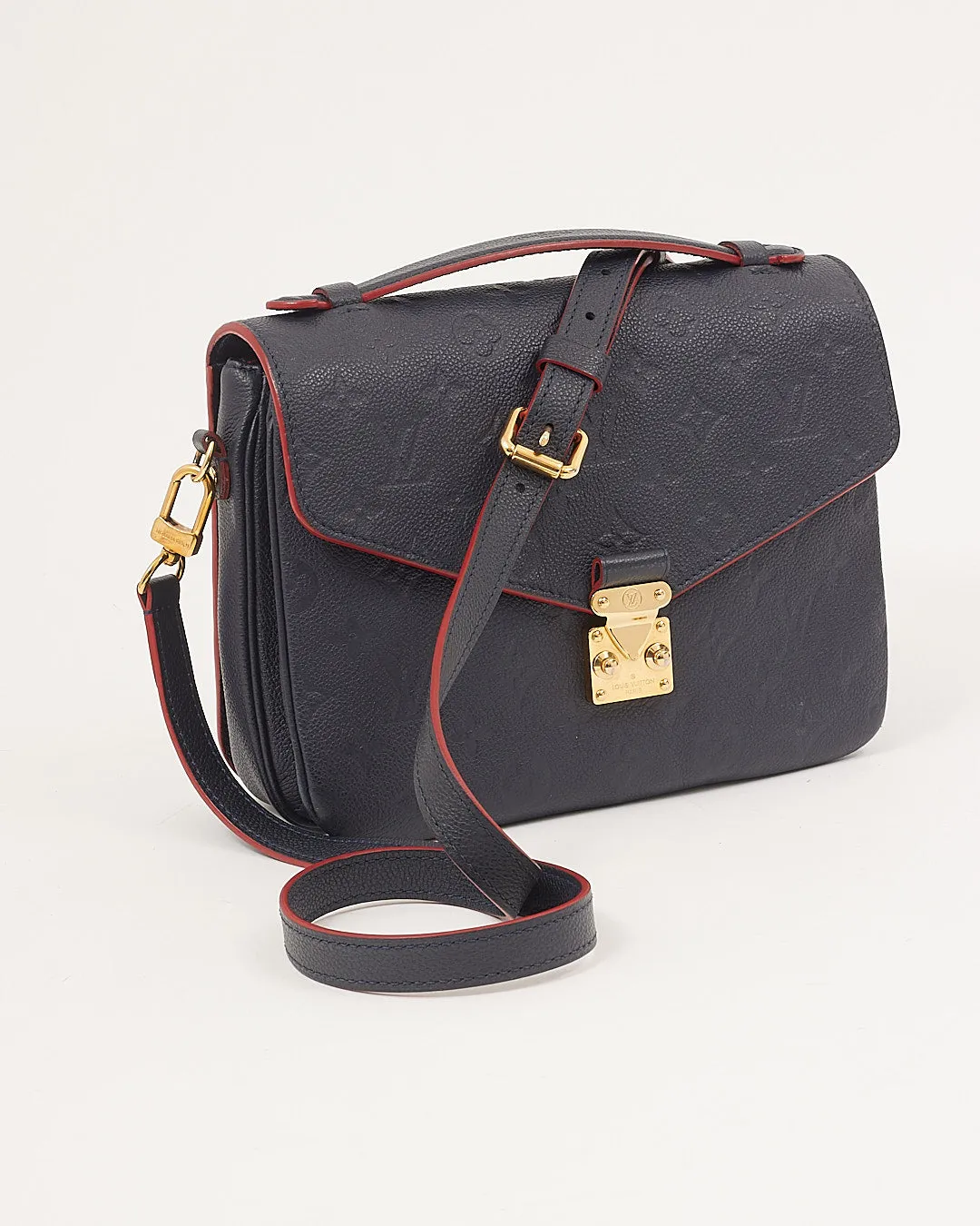 Louis Vuitton Navy/Red Empreinte Leather Pochette Metis Bag