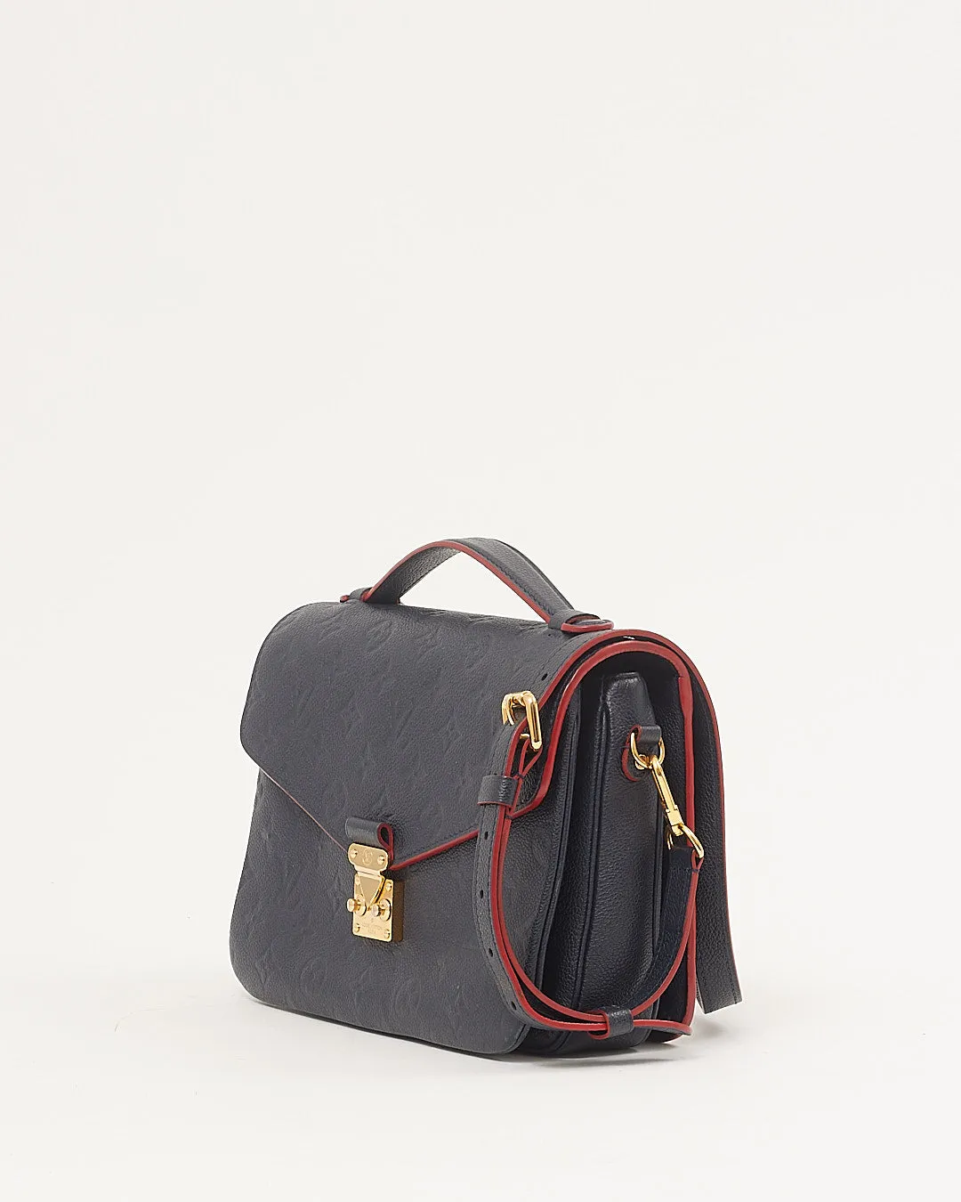 Louis Vuitton Navy/Red Empreinte Leather Pochette Metis Bag