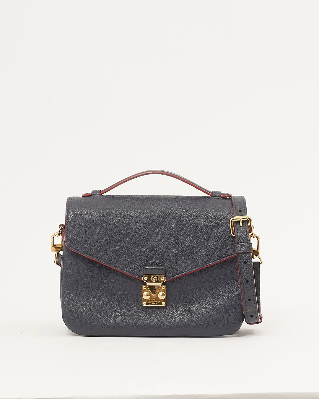Louis Vuitton Navy/Red Empreinte Leather Pochette Metis Bag