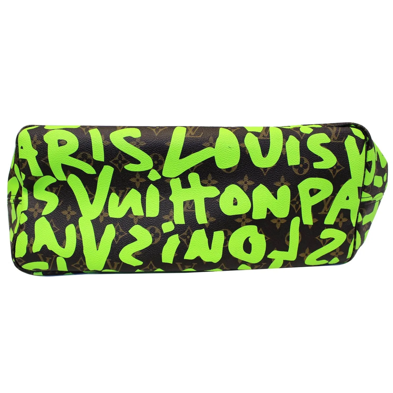 LOUIS VUITTON Neverfull GM Monogram Graffiti Shoulder Bag Lime Green