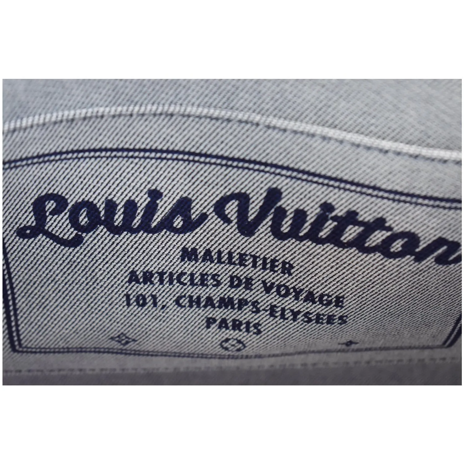 LOUIS VUITTON Onthego GM Autres Toiles Monogram Denim Shoulder Bag Blue/Red