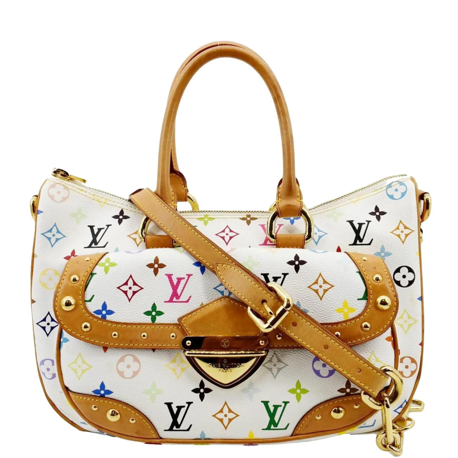 LOUIS VUITTON Rita Multicolor Monogram Shoulder Bag White