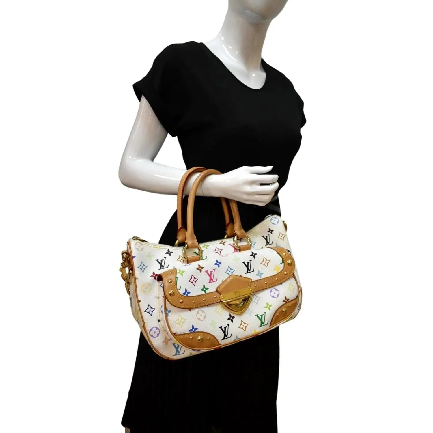 LOUIS VUITTON Rita Multicolor Monogram Shoulder Bag White