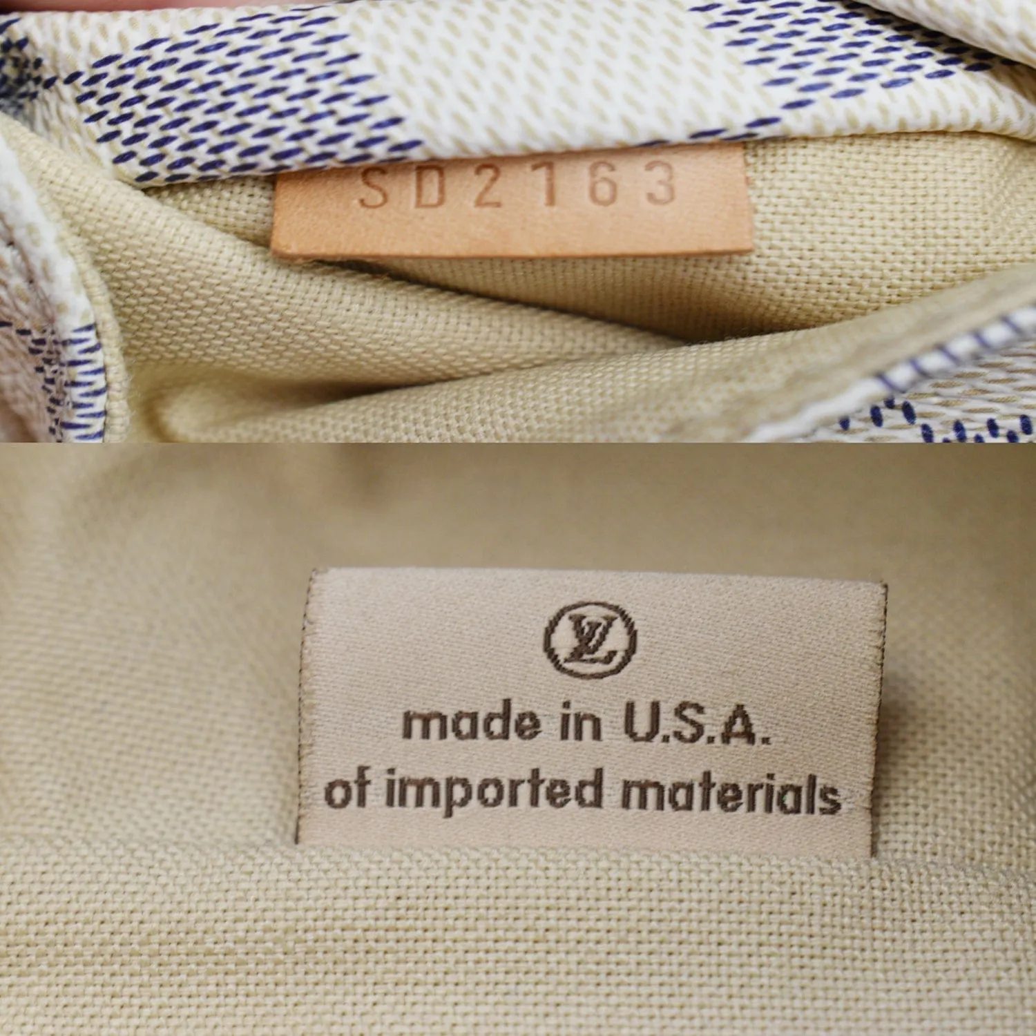 LOUIS VUITTON Totally PM Damier Azur Shoulder Bag White