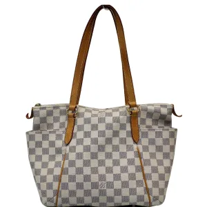 LOUIS VUITTON Totally PM Damier Azur Shoulder Bag White