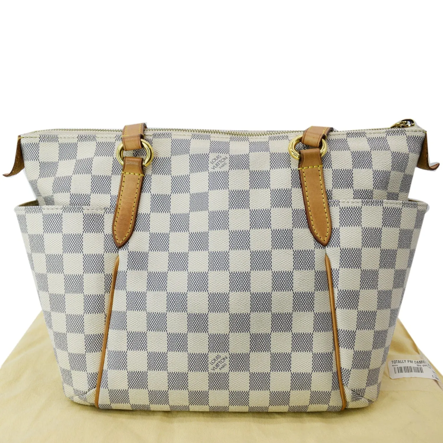LOUIS VUITTON Totally PM Damier Azur Shoulder Bag White
