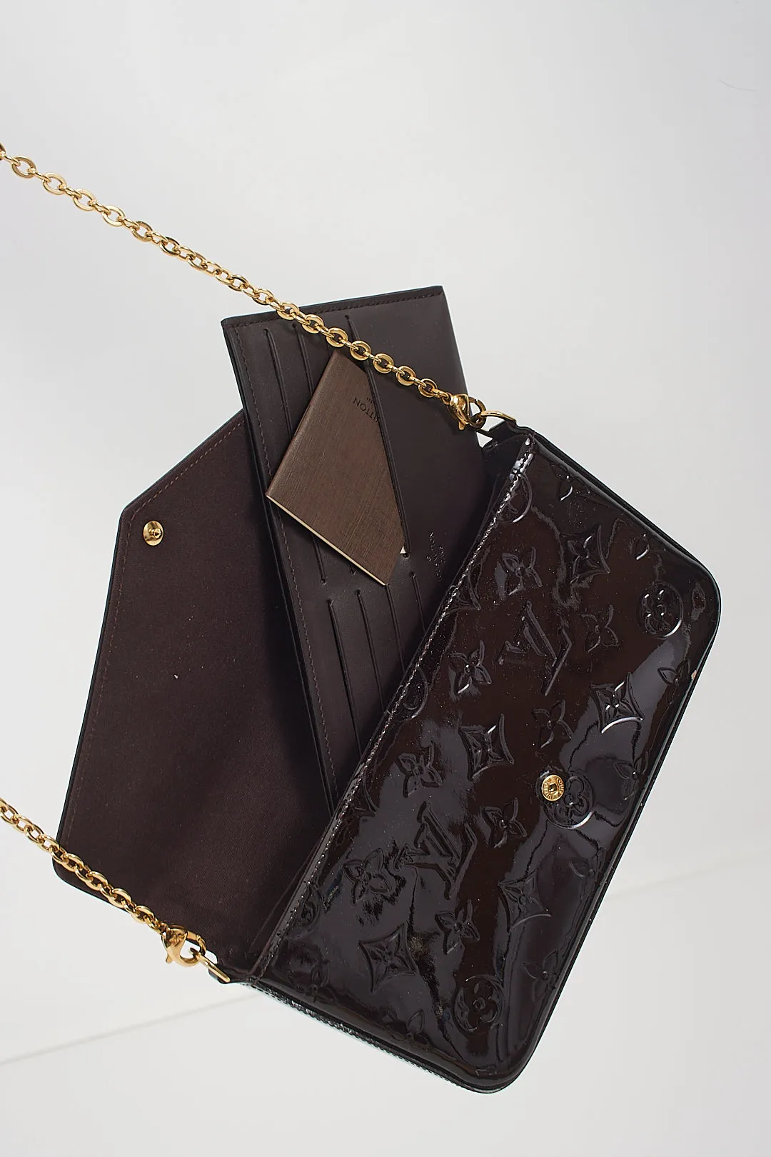 Louis Vuitton Vernis Amarante Pochette Felicie Wallet On Chain