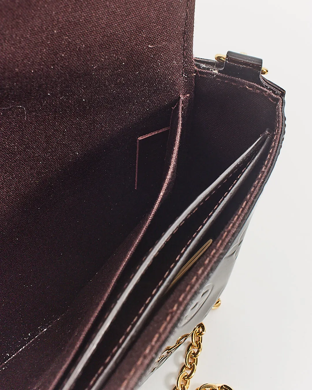 Louis Vuitton Vernis Amarante Pochette Felicie Wallet On Chain