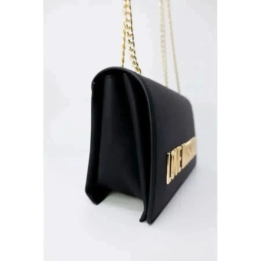 Love Moschino Black Faux Leather Shoulder Bag
