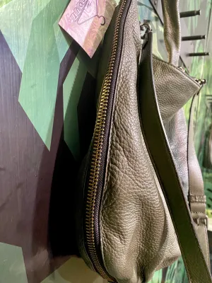 Marc by Marc Jacobs Leather Cross-Body Hobo Bag with Top Handle and Expandable Zipper