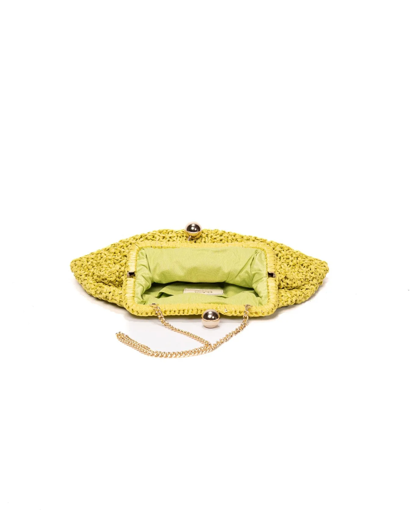 Margherita Raffia Clutch Lime