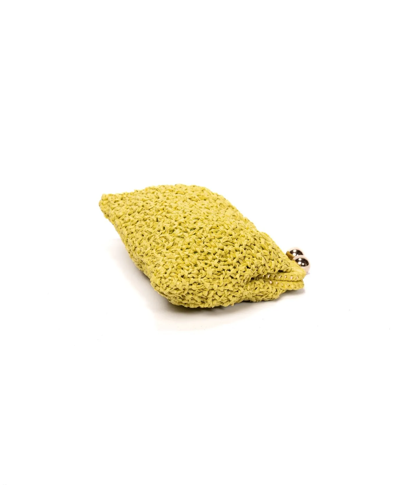 Margherita Raffia Clutch Lime