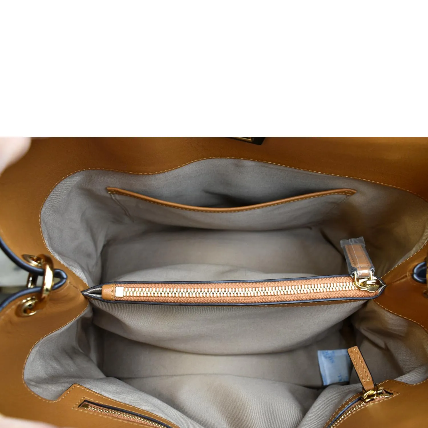 MCM Large Essential Visetos Monogram Print Tote Bag Cognac