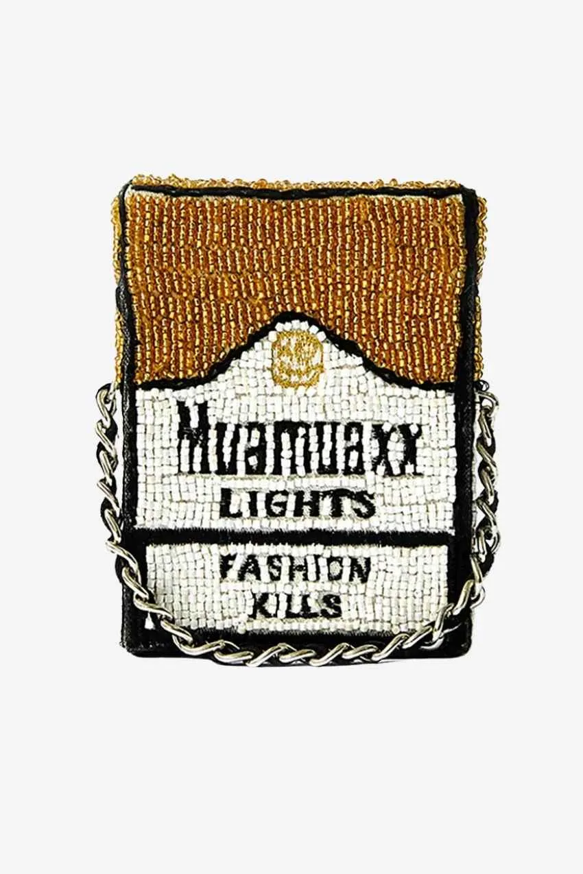 Mini Box Crossbody Bag " Mualboro Lights Fashion Kills "