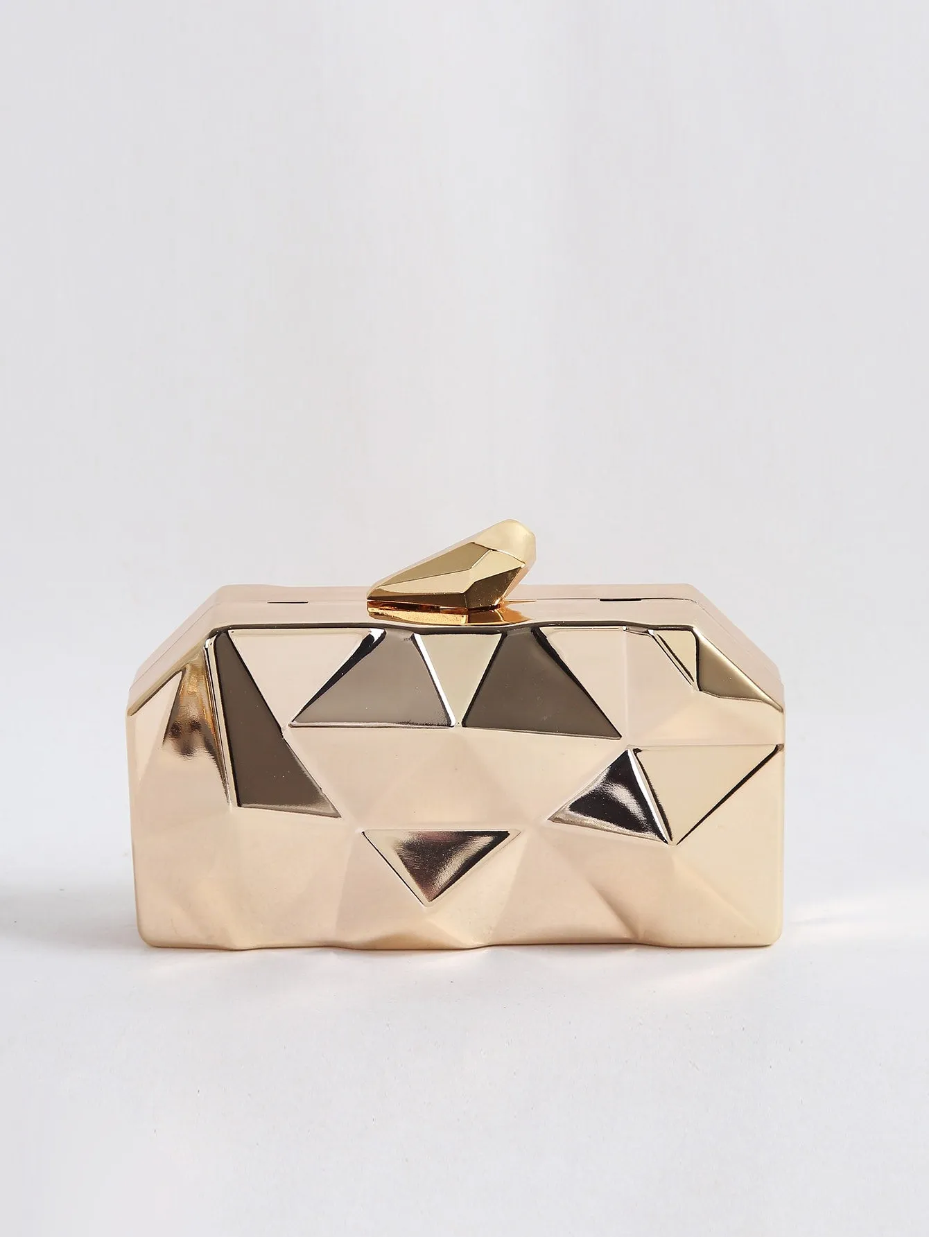 Mini Geometric Design Baguette Bag - Gold