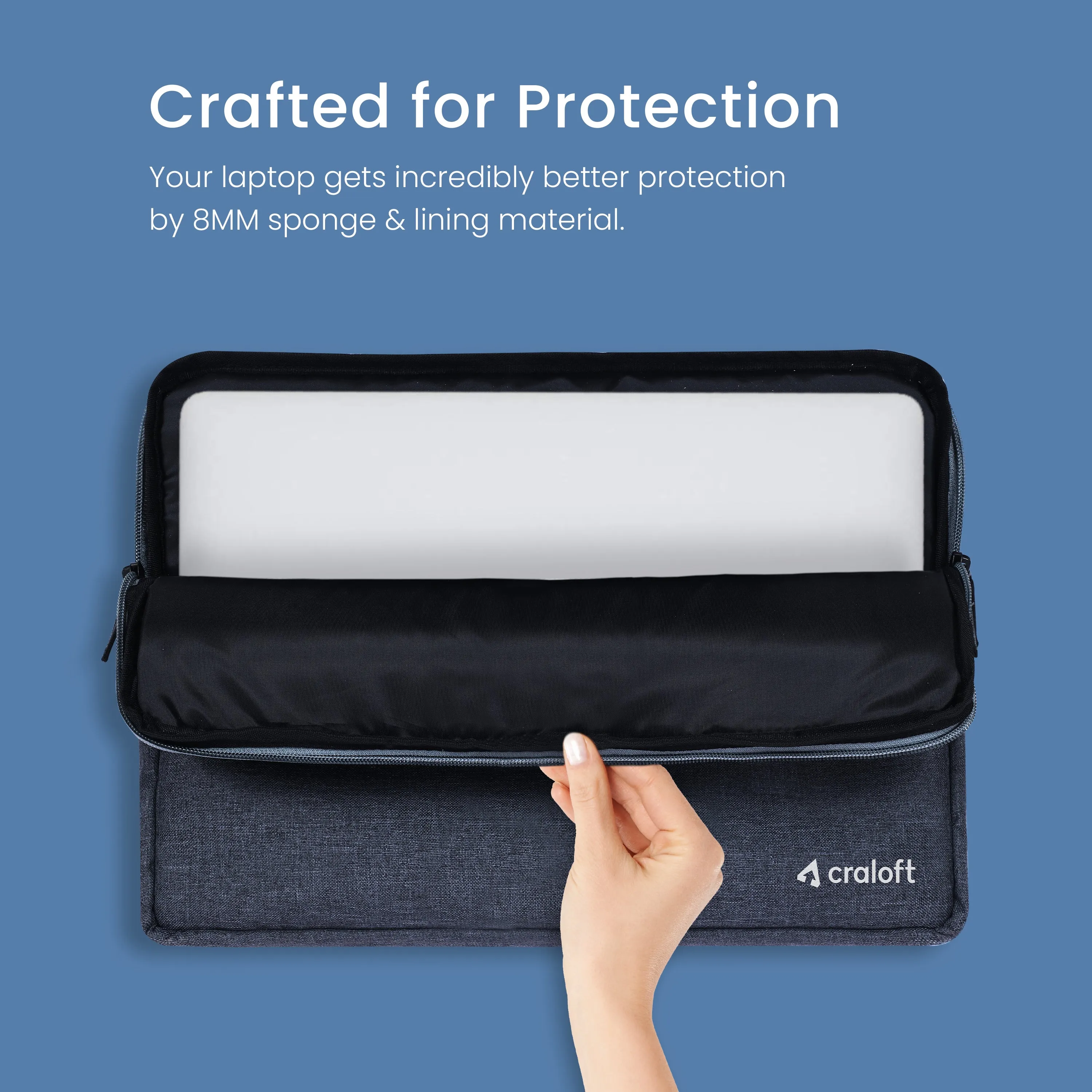 Minimalist L26 Laptop Sleeve Cover With Charger Pouch (Grey)