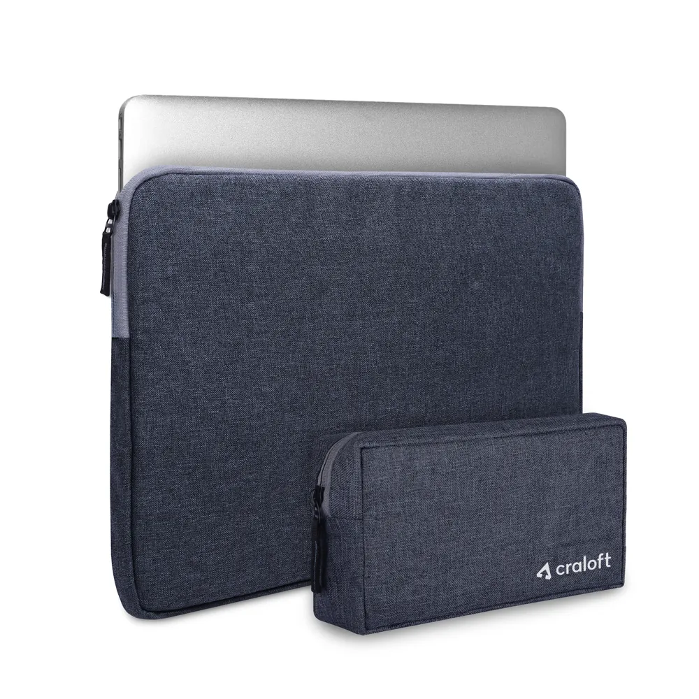 Minimalist L26 Laptop Sleeve Cover With Charger Pouch (Grey)