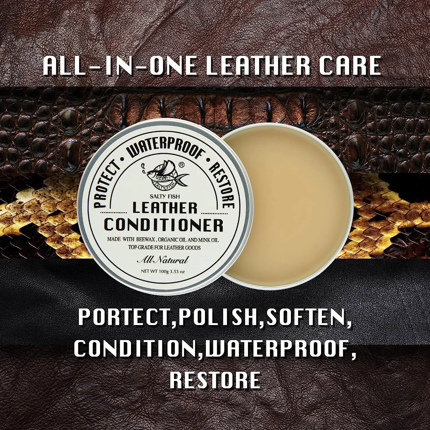 Mink Oil Leather Conditioner Cleaner 3.53 Oz