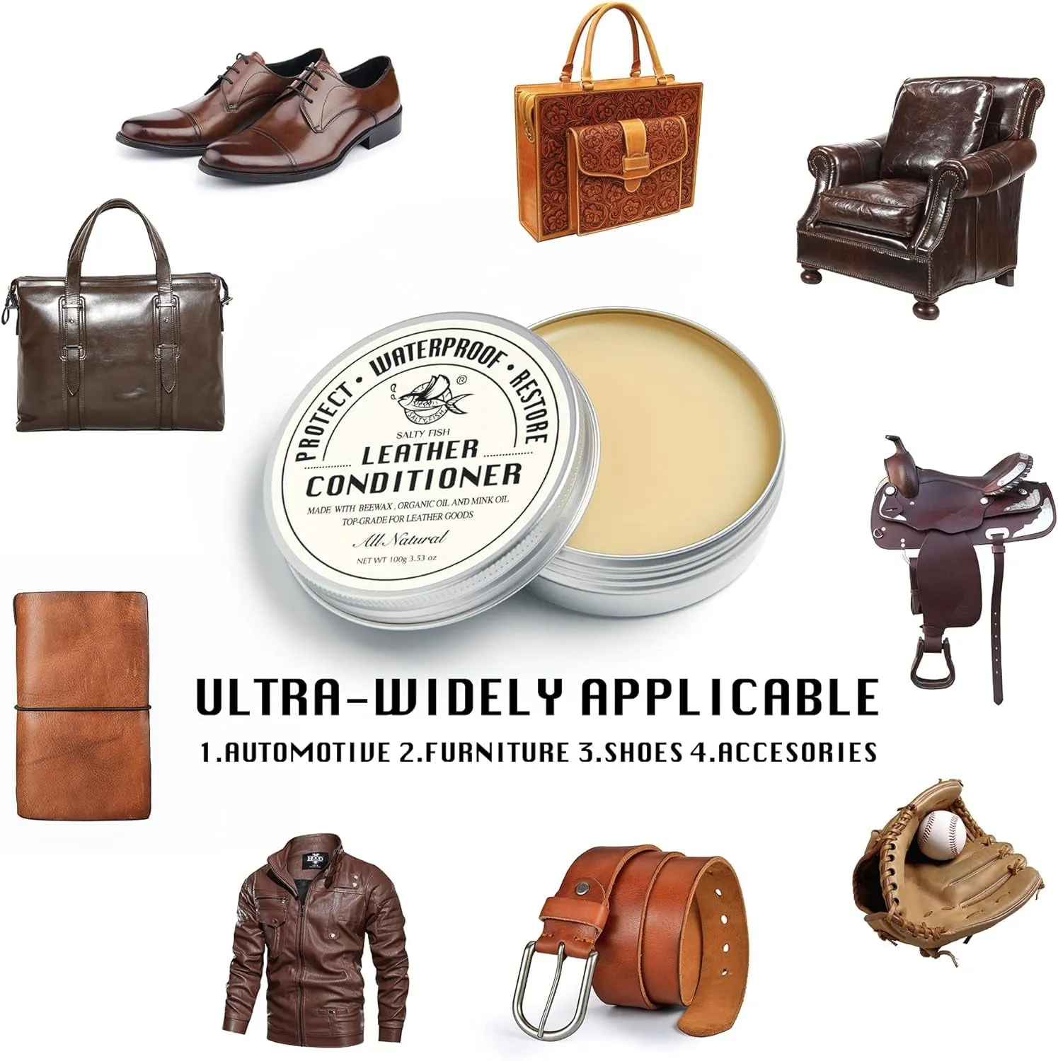 Mink Oil Leather Conditioner Cleaner 3.53 Oz