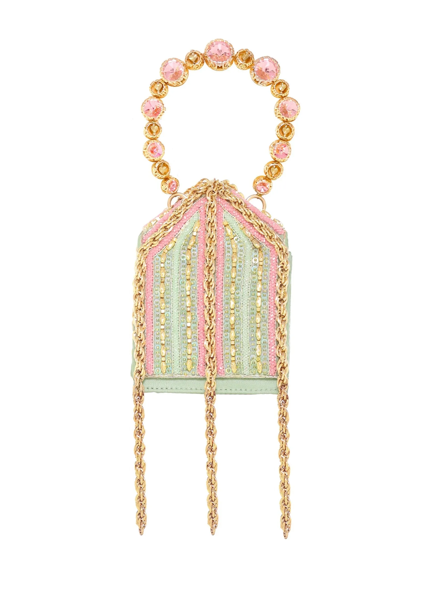 Mint embellished mini bag