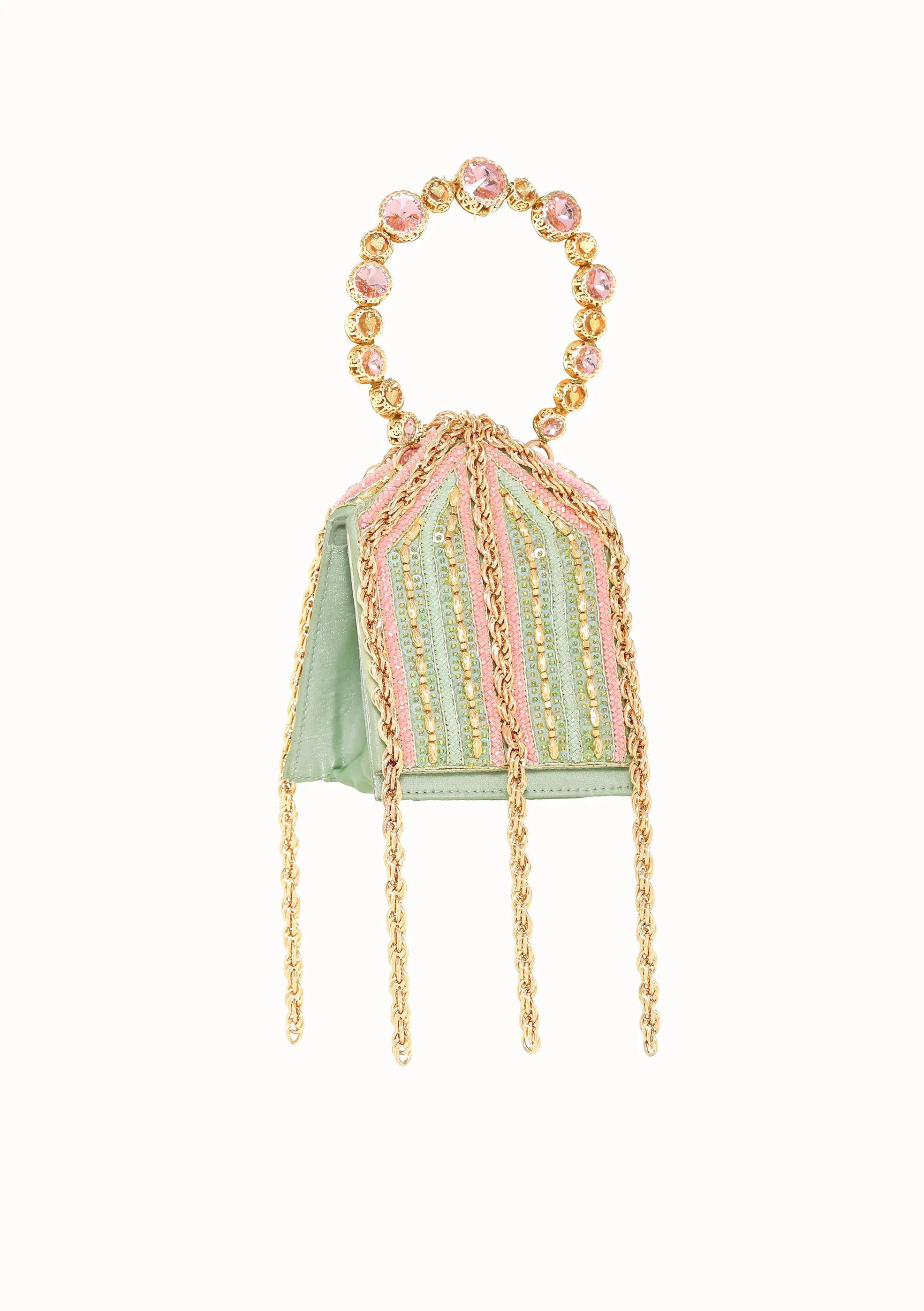 Mint embellished mini bag