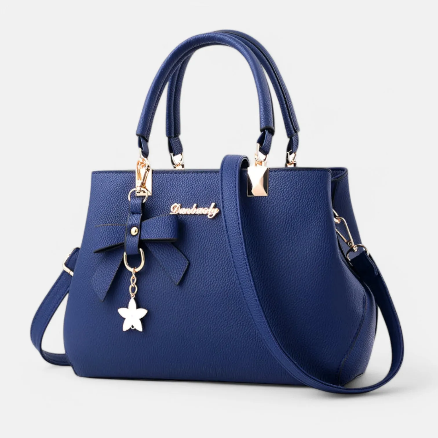 Monacogents | Elegant Messenger Bag with Floral Pendant
