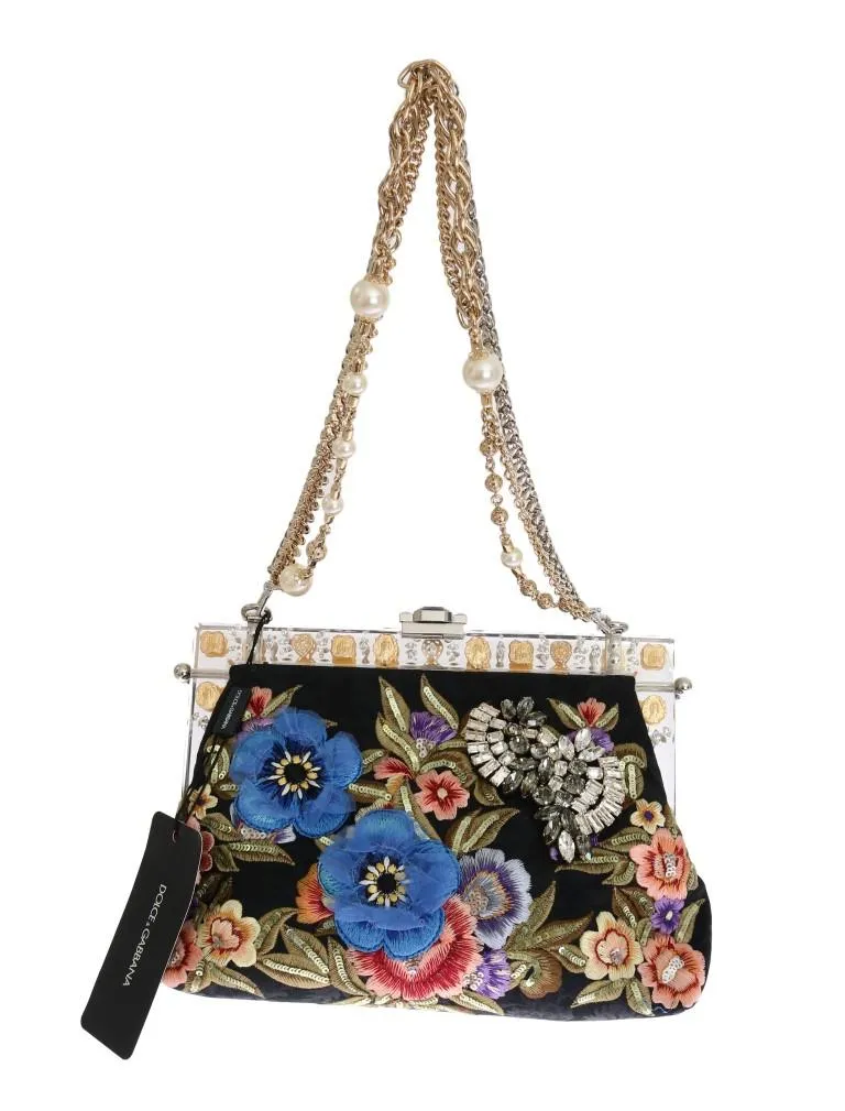 Multicolor VANDA Floral Embroidered Bag Designer Handbag for Women