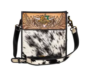 Myra Bag Bloomin' Steer Hand-tooled Bag