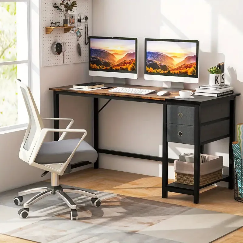 NEW in box! MULTIGOT 55" Home Office Desk with Storage Headphone Hook Shelf & 2 Drawers Laptop Desk, Retails $209 