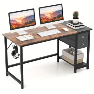 NEW in box! MULTIGOT 55" Home Office Desk with Storage Headphone Hook Shelf & 2 Drawers Laptop Desk, Retails $209 