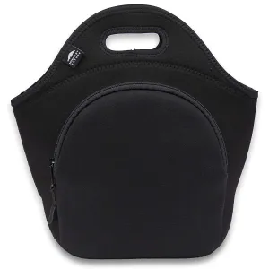 Nordic By Nature Neoprene Lunch Bag for Women, Men & Kids (12") | Extra Thick 5 mm Insulation Keeps Your Lunch Box Delicious for Hours | Washable | Soft Cotton | Extra Pocket | YKK Zippers | M, Black