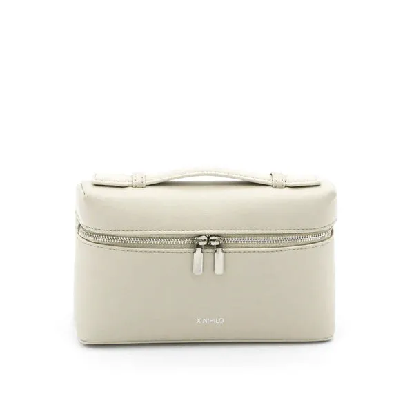 Number 2 ivory white leather handbag