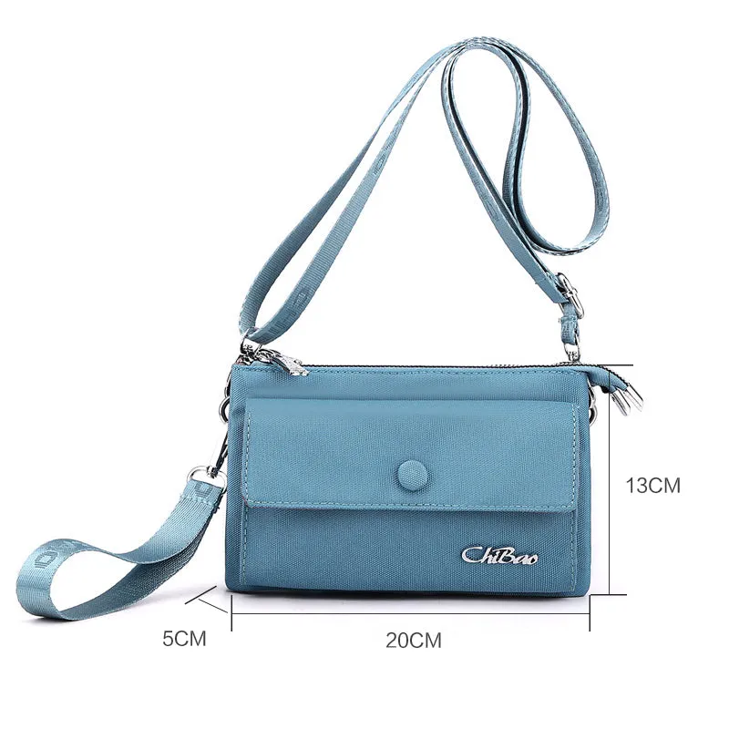 Nylon Multilayer Zip Coin Purse