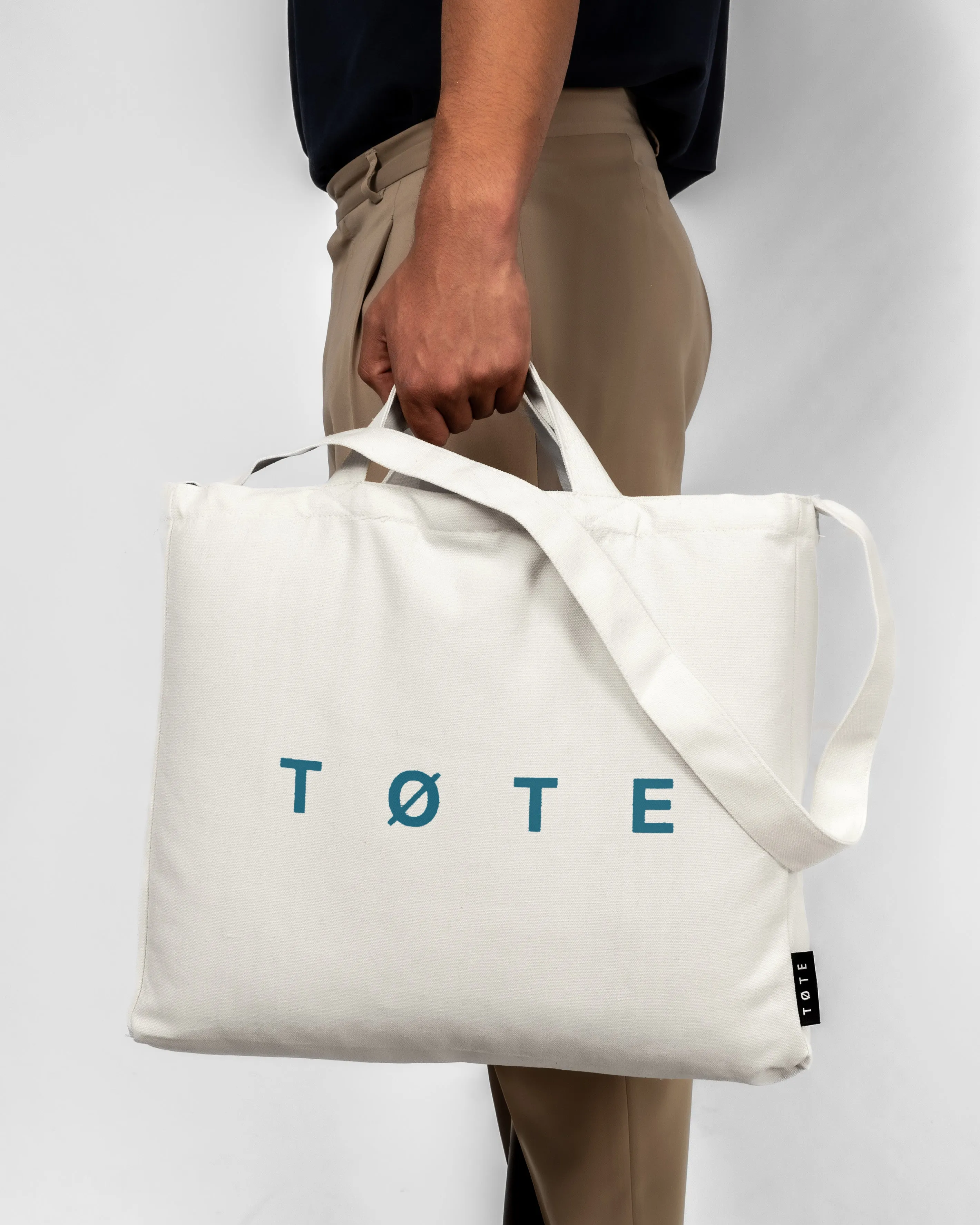 Off White/Blue TØTE Bag
