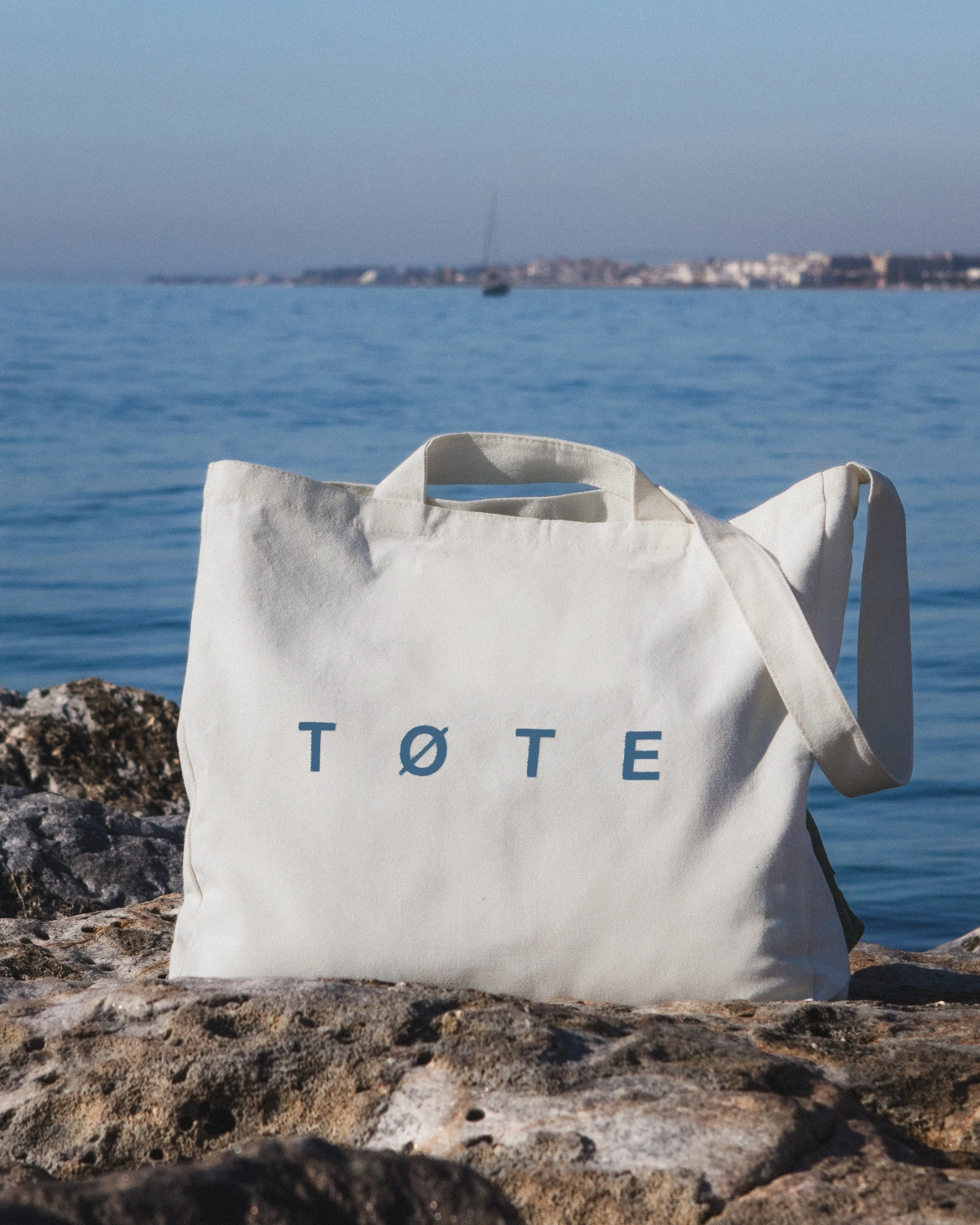 Off White/Blue TØTE Bag
