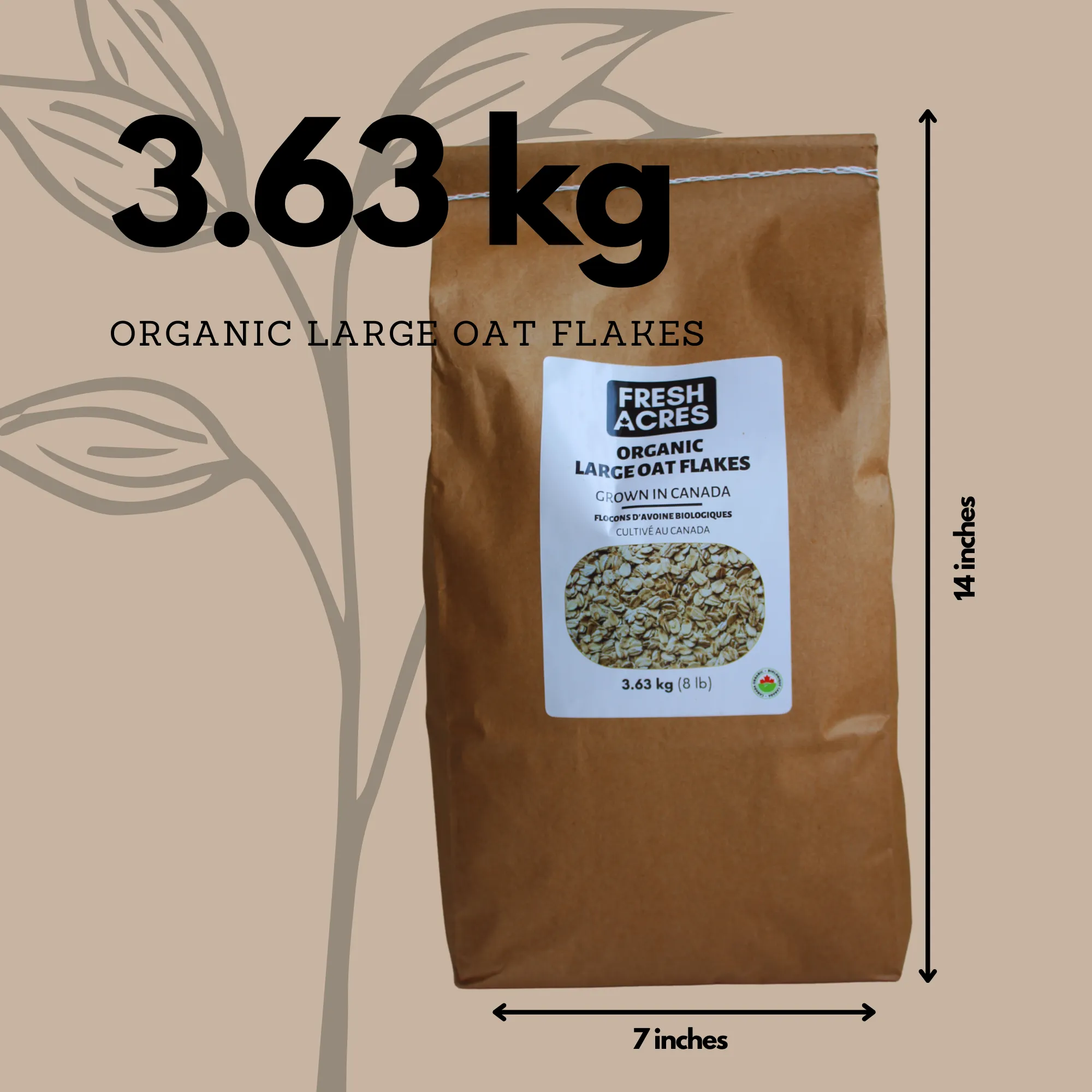 Organic Large Oat Flakes - 3.63kg (8lb)