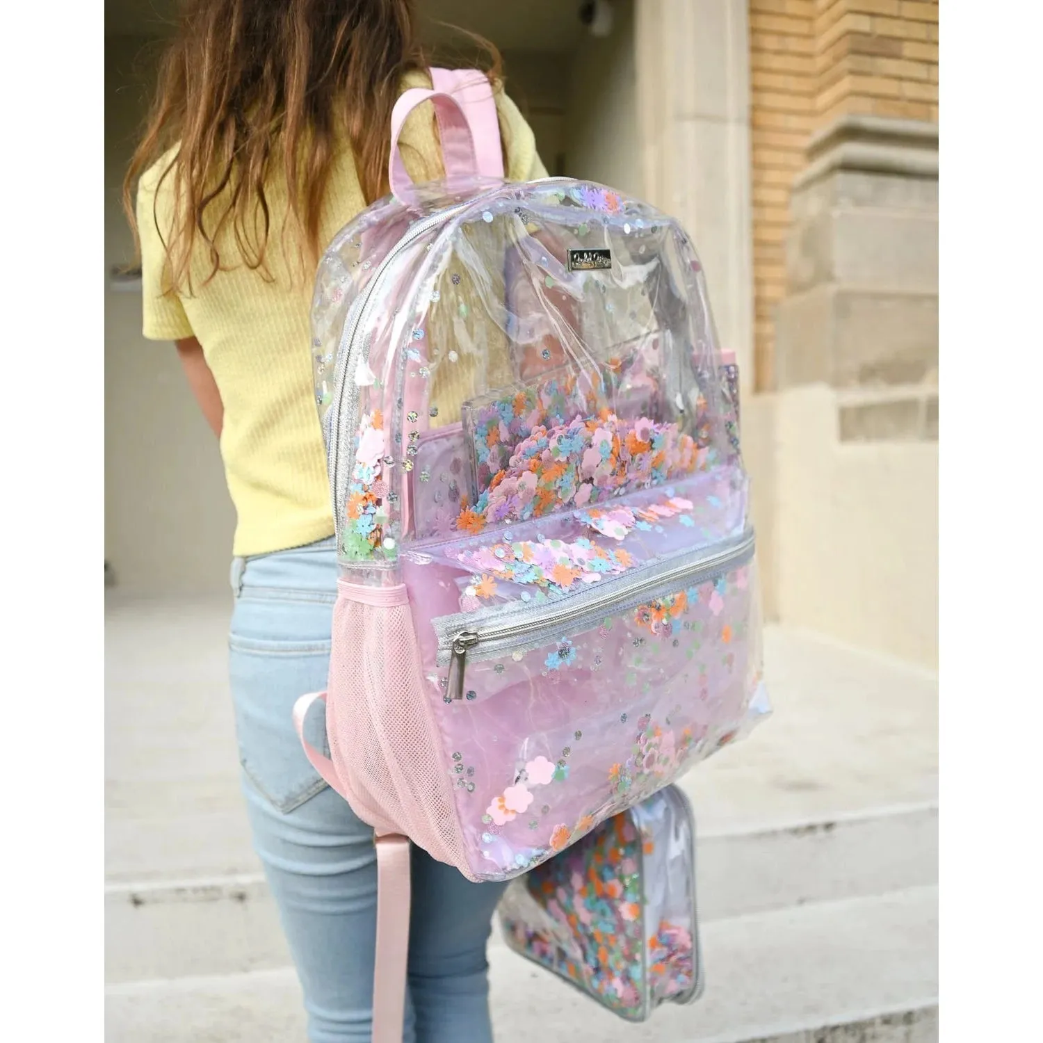 Packed Party Flower Shop Confetti Clear Backpack